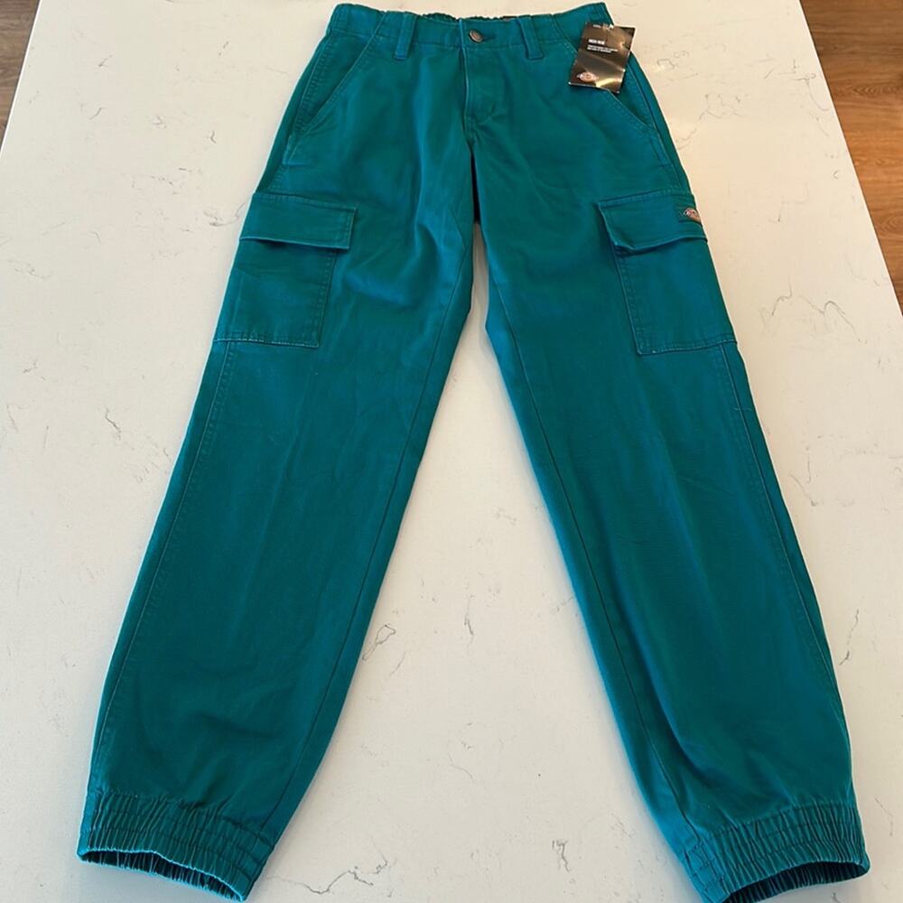 Dickie's Teal High Rise Cargo Jogger Pants